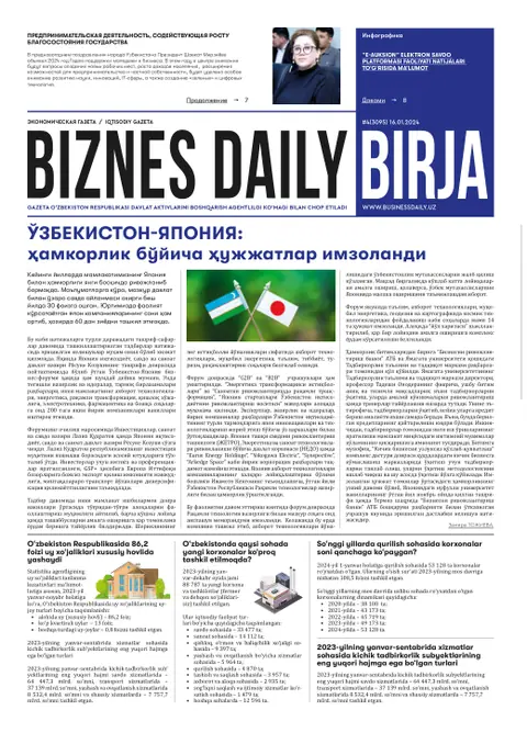 газета Biznes Daily Birja   №4, 15.01.2024