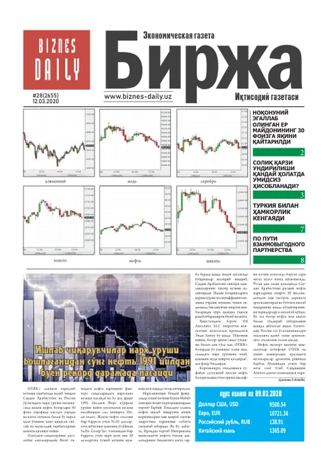 газета Biznes Daily Birja   №28, 11.03.2020