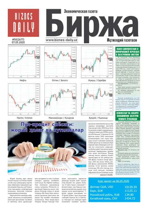 газета Biznes Daily Birja   №50, 06.05.2020